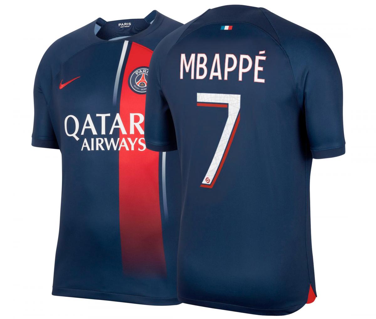 Maillot PSG Domicile Mbappé 2023/2024 Bleu