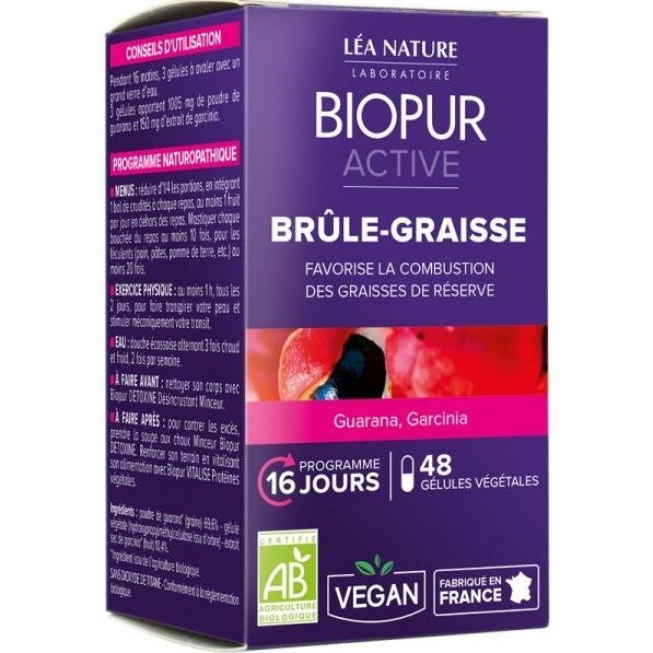 Brûle-graisse Bio - 48 gélules -  programme 16 jours - Biopur