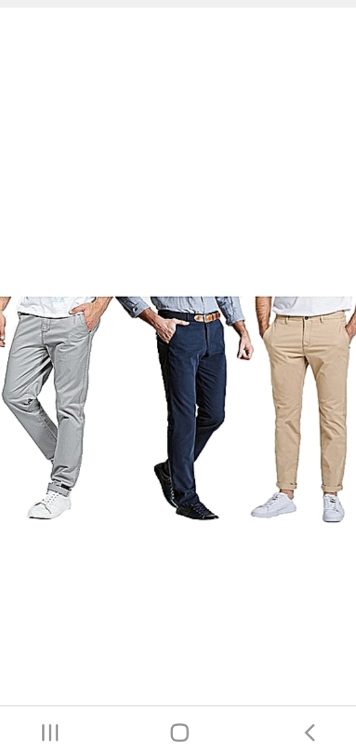 Pack 3 chinos homme: Gris, beige, bleu de nuit