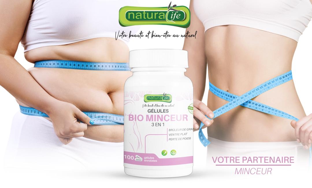 Gelules Bio Minceur 3 en 1 Bruleur de graisses , Ventre plat , Perte de poids