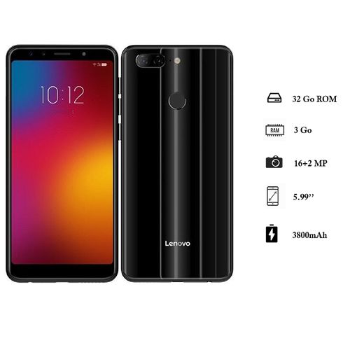 Lenovo K9 Note Double SIM - ROM 32GB - RAM 3GB - Caméra 16+2MP - Noir