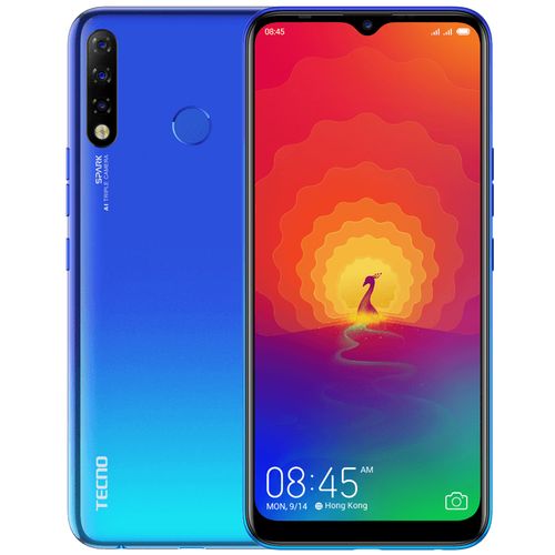 Tecno Spark 4 - 4G - Ecran 6.52" - Caméra 8MPX - ROM 32GB - RAM 2GB Batterie 4000 mAh - Bleu