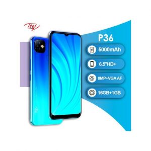 Itel P36 - Ecran 6.5’’ - 4G - Double SIM - ROM 16GB - RAM 1GB - Caméra 8/MP - Batterie 5000mAh - Bleu