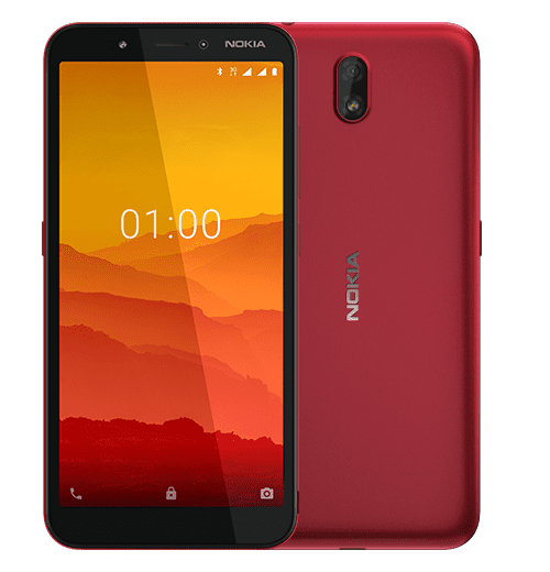 Nokia C1 – Ecran 5,45 ” – 4G – Double SIM – ROM 16GB - RAM 1 GB – Caméra 5/5MP – Batterie : 2500mAh – Rouge