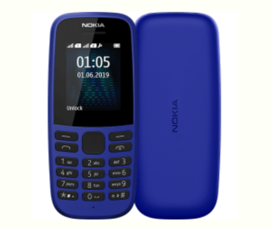 Nokia 105 – 1 Sim – Ecran 1,8 Pouces – Rom 4 Mo, Lampe torch, FM Radio – Bleu