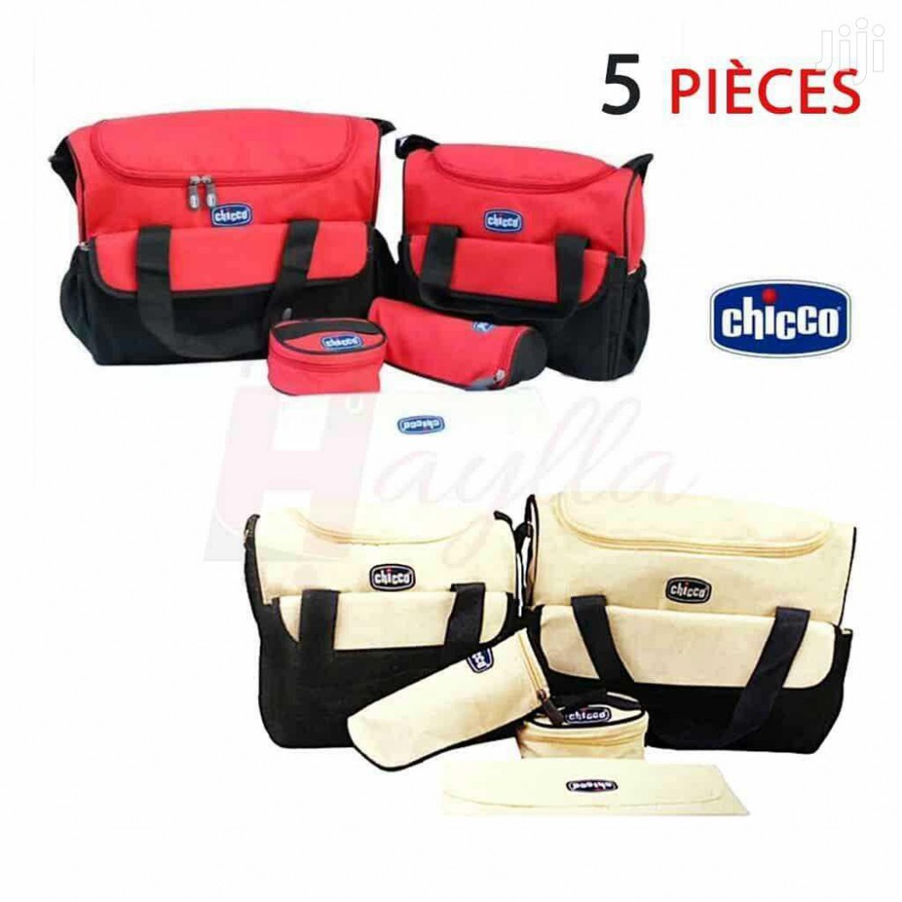 CHICCO SAC À LANGER 4 PIÈCES (2 SACS+TROUSSE BIBERON+TROUSSE ACCESSOIRE) ROUGE