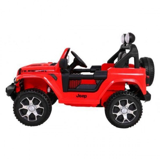 VOITURE ENFANT ROUGE 2 PLACES À TÉLÉCOMMANDE PARENTALEJEEP WRANGLER 4X4 ÉLECTRIQUE