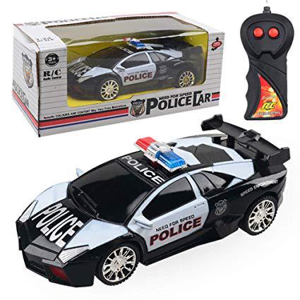 VOITURE TÉLÉCOMMANDÉE AVEC VOLANT POUR ENFANTS -POLICE