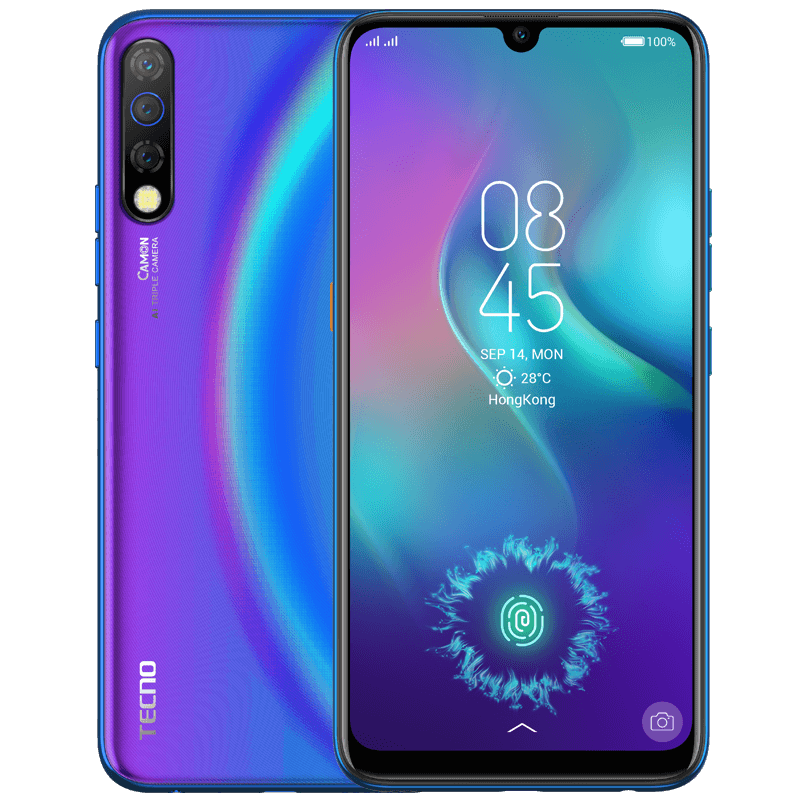 Tecno Camon 12 Pro – Double SIM – Écran 6.4″ – ROM 64GB – RAM 6GB – Caméra 16/MPX – Batterie 4000mAh – Bleu