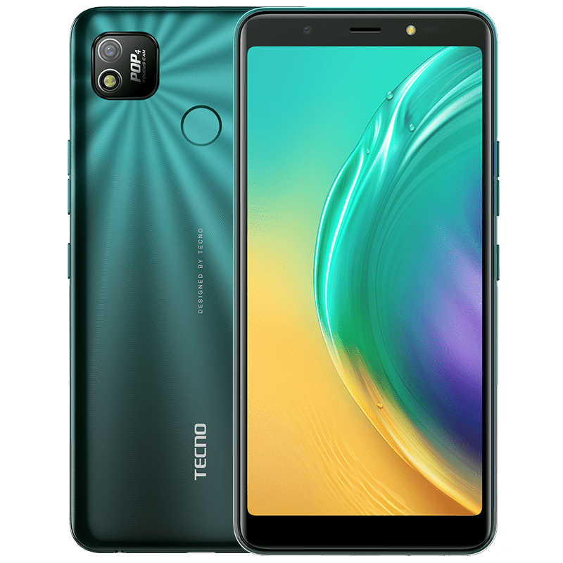 Tecno POP 4 – Ecran 6.0’’ – Double SIM – ROM 32 GB – RAM 2 GB – Caméra 8/5 MP – Batterie : 5000mAh – Vert/Bleu