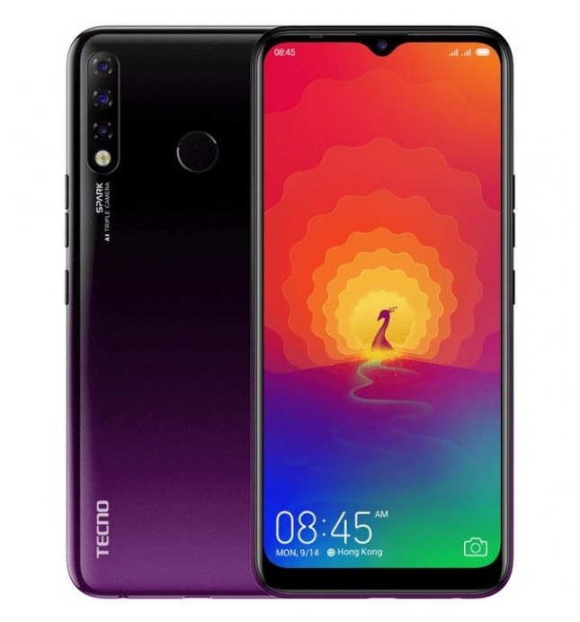 Tecno Spark 4 - Écran 6.5" - Double SIM - ROM 64GB - RAM 4GB - Caméra 13MP - Batterie 4000mAh - Bleu