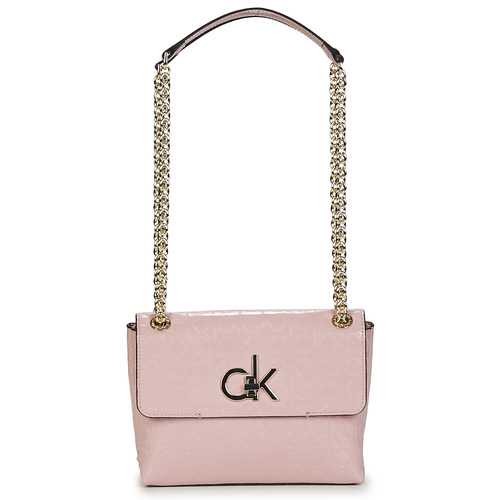 Sacs porté épaule Calvin Klein Jeans  RE-LOCK EM CONV CROSSBODY MD Rose