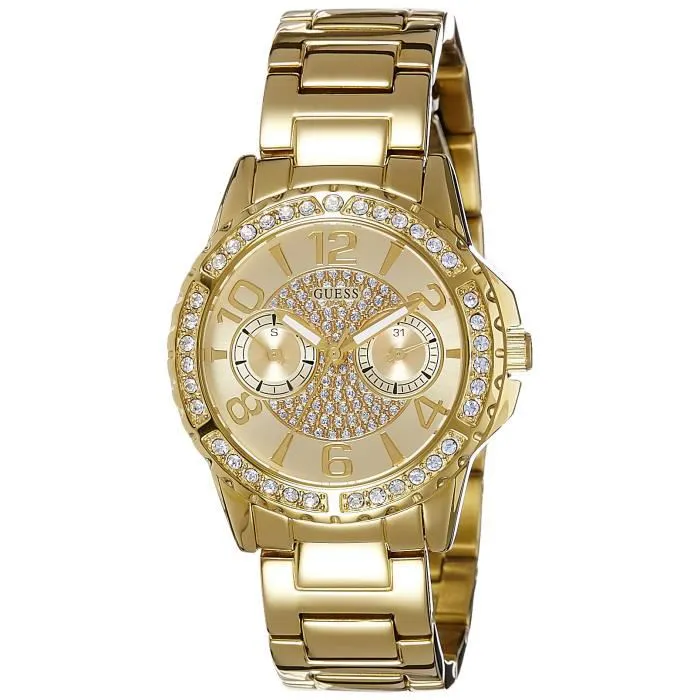 Guess - W0705L2 - Montre Femme - Quartz Analogique - Cadran Doré - Bracelet Acier Doré