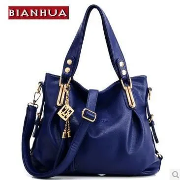 Sac à main en cuir femme bleu