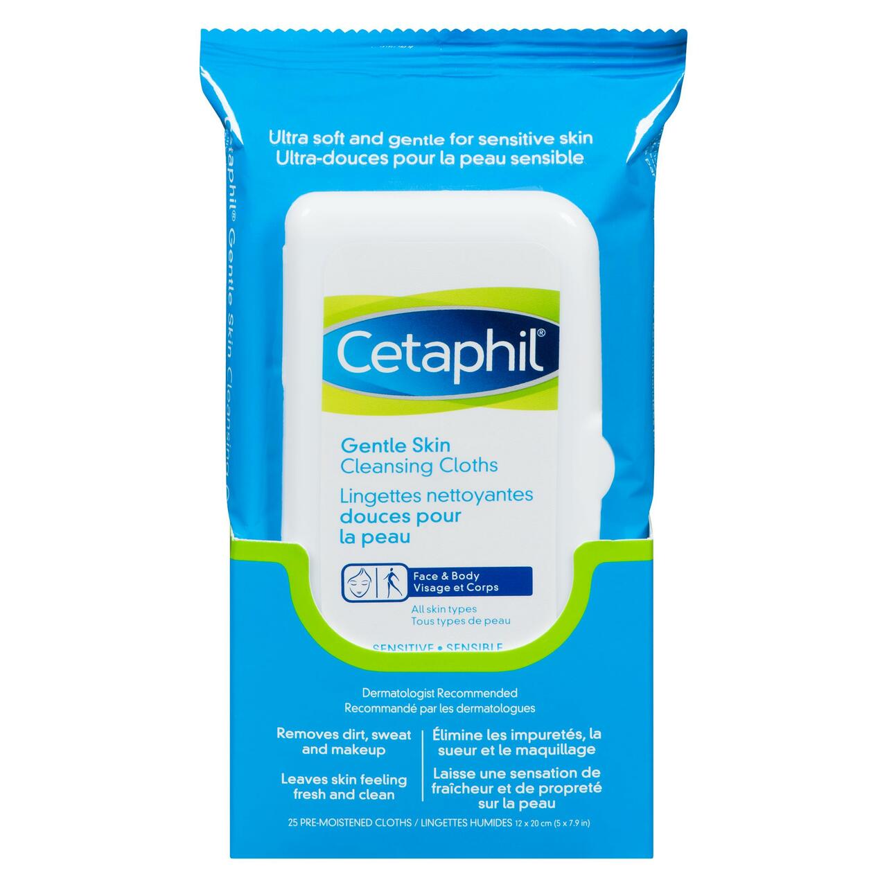 CETAPHIL Lingettes nettoyantes douces pour la peau