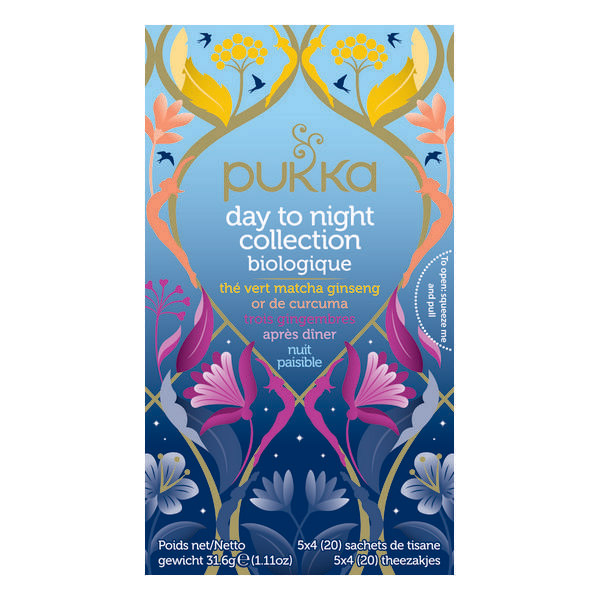 Assortiment 5 thés et infusions Day to Night collection 20 sachets - Pukka