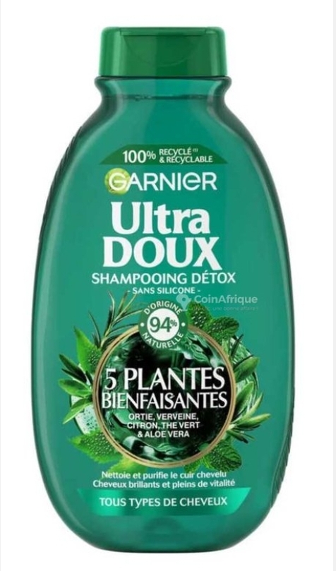 Garnier ultra doux thé vert 5 plantes shampooing vitalité