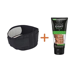 Pack Ventre Plat Intense: Ceinture Lombaire Réglable Auto-Chauffante + Crème Ventre Brûe Graisse