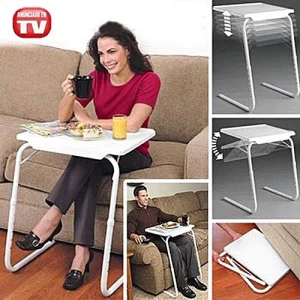 TABLE MATE PLIANTE BLANCHE