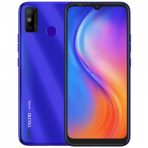 Tecno Spark 6 Go – Écran 6.52″ – ROM 64GB – RAM 4GB – Android™ 10 – Caméra 2*13/5MP – Batterie 5000mAh – Bleu