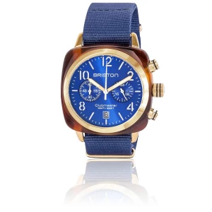 Clubmaster Chrono Gold Acétate Ecaille de tortue cadran bleu