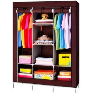 Armoire de rangement Penderie en Tissu - Marron