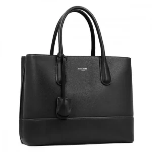 David Jones - Sac à Main Femme Cuir PU Grande Taille - Cabas Fourre-Tout Elégant Epaule Bandoulière - Travail Cours Ville - Noir