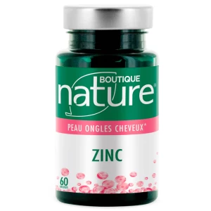 Zinc 60 gélules -  Peau, ongles, cheveux - Boutique Nature