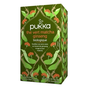 Thé vert Matcha au ginseng Bio - 20 sachets - Pukka