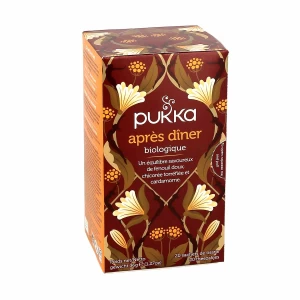 Infusion Bio Après Dîner Fenouil, Chicorée et Cardamome, boite de 20 sachets - Pukka