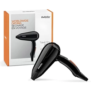 BaByliss - 5344E - Sèche-cheveux Travel Dry 2000 Compact Léger avec poignée pliante