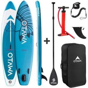 Stand up paddle gonflable de randonnée - 330 x 75 x 15 cm - PVC - Otawa - Bleu