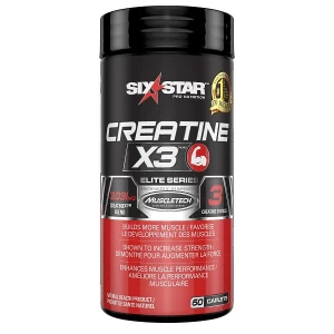 Créatine x3 Capsules, 60 Comprimés - six star elite series