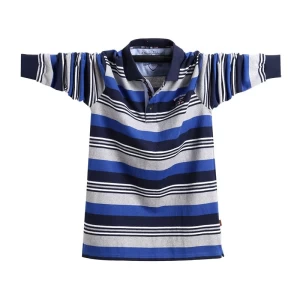 Polo rayé à manches longues pour homme