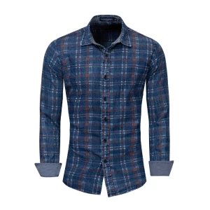 Chemise en jean classique à manches longues pour homme