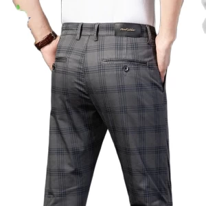 CHOLYL - Pantalon à carreaux à rayures pour homme