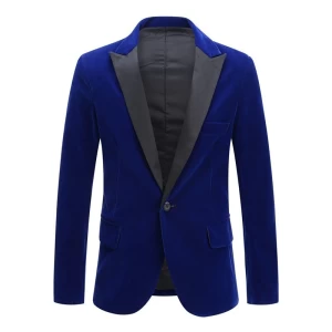 Veste de costume en velours pour hommes