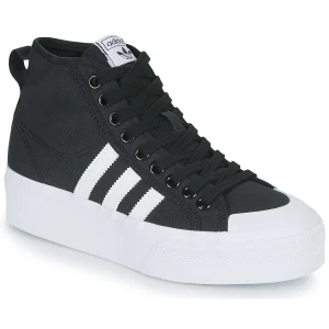 Baskets basses adidas Originals NIZZA PLATFORM MID Noir / Blanc