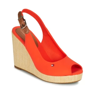 Nu-pieds Tommy Hilfiger Iconic ELENA SLING BACK WEDGE Orange