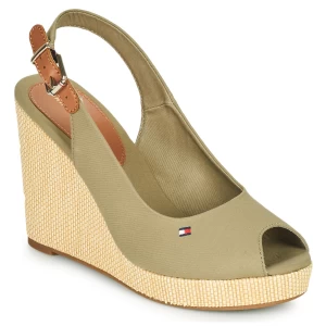 Nu-pieds Tommy Hilfiger  ICONIC ELENA SLING BACK WEDGE Kaki