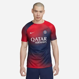 Maillot d'entraînement de football homme PSG 23/24 rouge/bleu