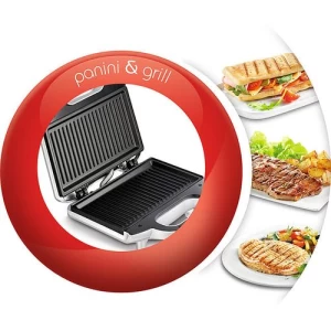 Appareil A Croque Monsieur / Panini Argent - ULTRA COMPACTE - 700 Watts