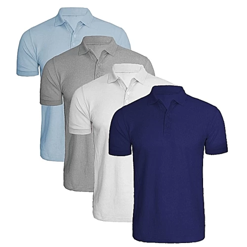 Pack 4 Polos pour hommes coton  polyester