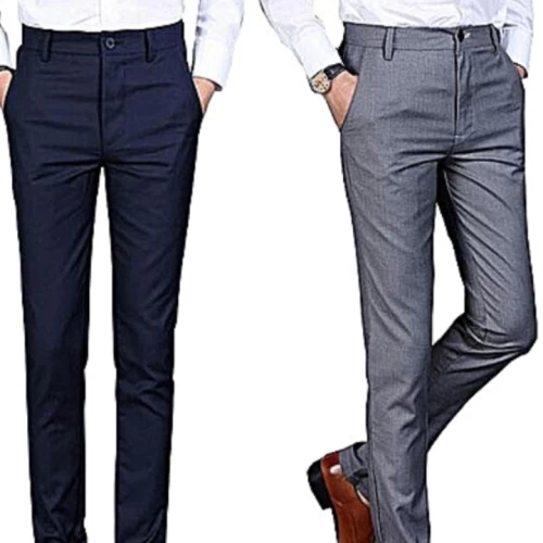 2 Pantalons super cent gris - bleu de nuit