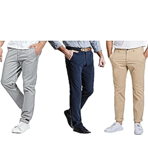 Pack 3 chinos homme: Gris, beige, bleu de nuit