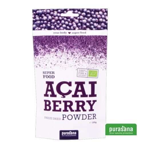 Super Food: poudre de baies d'açai bio (100g) - Purasana