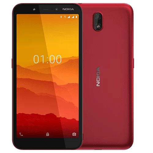 Nokia C1 – Ecran 5,45 ” – 4G – Double SIM – ROM 16GB - RAM 1 GB – Caméra 5/5MP – Batterie : 2500mAh – Rouge
