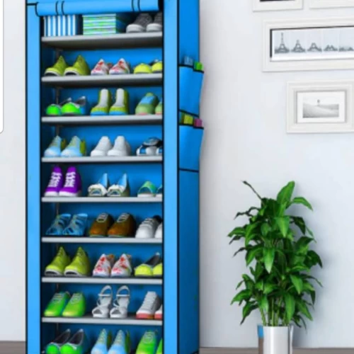 ARMOIRE DE RANGEMENT DE CHAUSSURES - 10 ÉTAGÈRES - BLEU