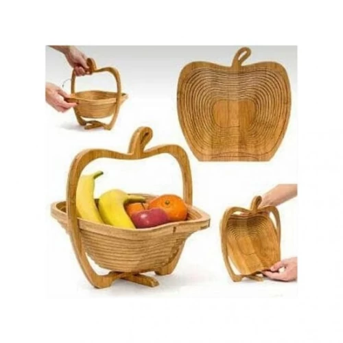 CORBEILLE A FRUIT - FORME DE POMME EN BOIS