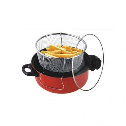 FRITEUSE À COUVERCLE - 26 CM - ROUGE